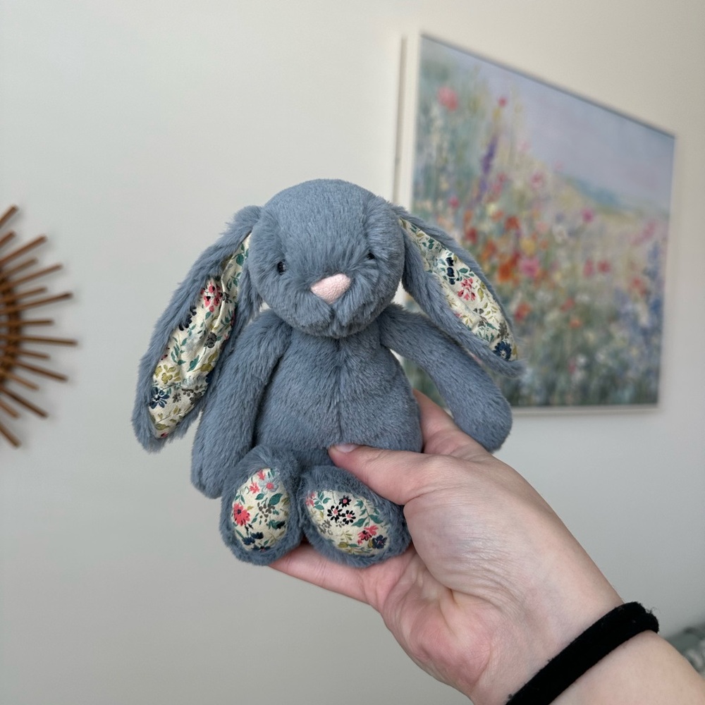 Jellycat Bashful Dusky Blue Blossom Bunny